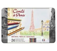 Conte a Paris Pastel Pencil Set - Assorted ,Black/Green/Grey/Yellow,(Set of 24)