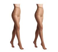 Conte elegant 2 Pack Durable Women's Tights Semi-Matte - Solo 20 Denier - Women's Fine Tights with Marked Panties Part - Plain, natural, XXL
