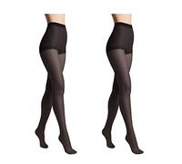 Conte elegant Women's Tights, Nero, M (Pack of 2)