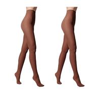 Conte elegant - Women's tights - Episode - 50 denier - Fishnet tights - Knitted microfibre - Velvet - Soft - Tights - Classic - Reinforced toes, mocha, L