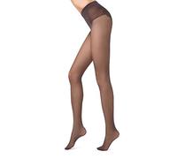 Conte French Cut Sheer Pantyhose Tights with Lace Top Panties Bikini 20 Den, Mocca (Brown), S