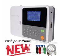 CONTEC E3 Electrocardiograph 4.3" EKG Machine 3 Channel 12 Lead Printer+PC SW
