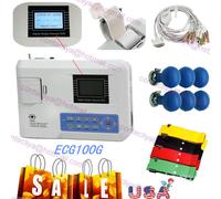 CONTEC Portable EKG Monitor ECG Machine electrocardiograph Free Printer ECG100G