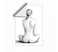 Contemplative Back Study Minimalist Unframed Wall Art Print A3 (42×29.7cm), Wall Decor for Living Room, Bedroom, Office & Home, Art Gift