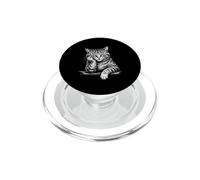 Contemplative Cat Sketch Style Feline Art PopSockets PopGrip for MagSafe