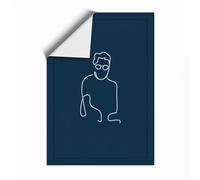 Contemplative Line Study Minimalist Unframed Wall Art Print A2 (59.4×42cm), Wall Decor for Living Room, Bedroom, Office & Home, Art Gift