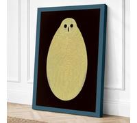 Contemplative Owl Japandi Canvas Wall Art Print 36x24 Inch