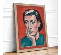 Contemplative Stranger Retro Framed Wall Art Print A3 (42×29.7cm) Oak, Wall Decor for Living Room, Bedroom, Office & Home, Ready to Hang, Art Gift