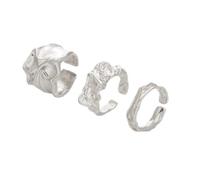 Contemporary 3 Pieces Textured Rings Collection Sophisticated Fashion Jewelry Accessory For Every Occasion Outfits Fashion Rings