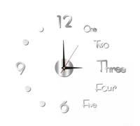 Contemporary 3D Wall Clock with Reflective Art Design and Smooth Silent Movement for Home or Commercial Environment Decor Upgrade (silver)