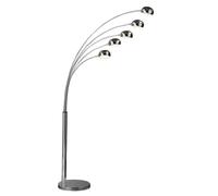 Contemporary 5-Arched Floor Lamp With Marble Base, Tall Metal Standing Lamp, Modern Uplighter Floor Lamp Premier Housewares Silver One Size