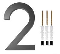 Contemporary 5 inch Floating Outdoor House Number with Black Shadow Look for Residential Address Needs (2)