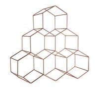 Minimalist 6 Botttle Copper Finish Wine Rack, Geometric Structure Bottle Rack For Cupboard, Sturdy Wine Rack
