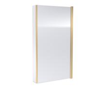 Balterley 795 x 1490mm L-Shaped Bath Shower Screen, Shower Screens for Baths with Fixed Return Panel, 6mm Toughened Safety Bath Door Screen, 180° Pivot Reversible Door Screens (Brushed Brass)