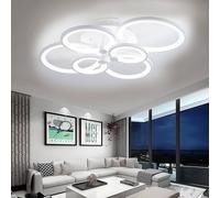 Contemporary 75cm Circular LED Semi-Flush Ceiling Fixture in White The hot sale White