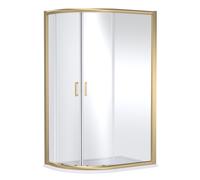 Contemporary 8mm Glass Offset Quadrant Shower Enclosure, 1200 x 800mm, Brushed Brass