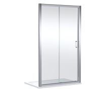 Contemporary 8mm Glass Sliding Reversible Sliding Shower Door, 1700mm, Chrome