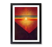 Contemporary Abstract Sunset Framed Print for Living Room Bedroom Home Office Décor, Wall Art Picture Ready to Hang, Black A4 Frame (34 x 25 cm)