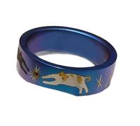 Contemporary Alloy Cats Patterned Rings with Nacreous Finish Delicate Finger Jewelry Great for Accessorizing Outfits Cats Jump Rings