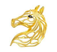 Contemporary Alloy Horse Brooch Three Color Avaliable Badge Finish Versatile Clothing Accent Piece Animal Lapel Pin, One Size, as described