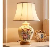 Contemporary American Ceramics Table Lamp for Living Room Bedroom Study - Stylish Bedside Desk Light Villa & Hotel Decor Creative Engineering Design (A)