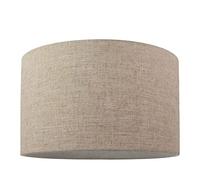 Contemporary and Classic Natural Dark Beige Oatmeal Linen Fabric 16" Lamp Shade | for Table/Floor Lamps and Pendants | Eye-Catching Statement Piece by Happy Homewares