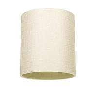 Contemporary and Sleek Cream Linen Fabric Small Cylindrical Lamp Shade 60w Maximum | 16cm Width | for Table Lamp, Wall or Pendant Light Fitting | Inner Cotton Lining by Happy Homewares
