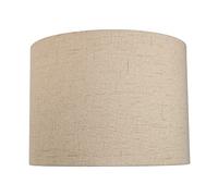 Contemporary and Sleek 10 Inch Taupe Linen Fabric Drum Lamp Shade 60w Maximum | 25cm Diameter | for Table Lamp or Pendant by Happy Homewares