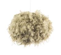 Contemporary and Unique Large Olive Green Real Feather Decorated Pendant Light Shade | 40cm Diameter | Beautiful Statement Piece by Happy Homewares