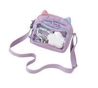 Contemporary Anime Inspired Clear Student Bag Ergonomic Crossbody with Adjustable Strap for Daily Campus Use Japanese Styles Clear
