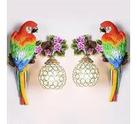 Contemporary Art Parrot Wall Lamp Personalized Creative Living Room Bedroom Study Villa Children's Room Hotel Aisle Decoration LED Light (Style 33 One Set of 2pcs)