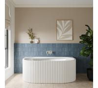 Contemporary Back To Wall Freestanding Bath with Ribbing from Balterley - 1600mm x 780mm