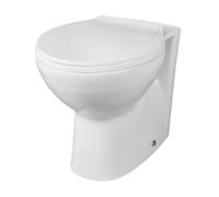 Balterley Round Back to Wall Toilet Pan, Round Design Back-to-Wall Toilet Unit, Space Saving Toilets for Bathroom, Easy to Clean BTW Toilets for Bathrooms - 355mm x 520mm x 400mm (White)