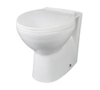 Contemporary Back to Wall Toilet Pan, White Ceramic Modern Bathroom WC, Compact Design, 410mm x 355mm by Balterley