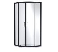 Contemporary Bathroom Quadrant Shower Enclosure with Shower Tray - 900 x 900mm, Matt Black/White