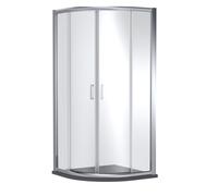 Contemporary Bathroom Quadrant Shower Enclosure with Tray - 1000 x 1000mm, Chrome/Grey