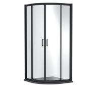 Contemporary Bathroom Quadrant Shower Enclosure with Tray - 900 x 900mm, Matt Black/Grey