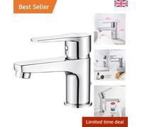 Durable Water-Saving Single Lever Bathroom Mixer Tap - Modern Chrome Design