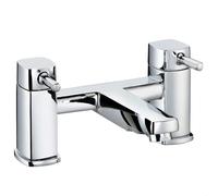 Contemporary Bathroom Soft Square Deck Mounted Bath Filler Tap - Chrome
