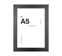 Contemporary Black A5 Wooden Picture Frame for A5 (15 x 21cm) Photos or Pictures, Plexi Glass, Freestanding or Wall Mounted Landscape or Portrait