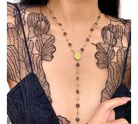 Contemporary Black Glasses Bead Necklace With Colorful Highlight Designs For The Modern Woman's Wardrobes Supplies Stylish Office Wear Jewelry
