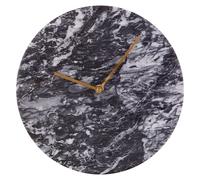 Contemporary Black Marble Wall Clock, Marble Constructed Large Wall Clock, Versatile Clock For Kitchen Premier Housewares Black One Size