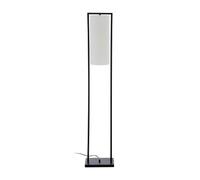 Contemporary Black Metal Frame with White Linen Shade Floor Lamp White