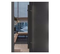 Contemporary Black Stainless Steel Door Pull Handle Bar - 59in Heavy Duty Two-Sided Entry Handle for Front Doors, Wooden Gates & Glass Doors, Modern Luxury Design