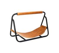Contemporary Hanging Leather Kindling Holder Black