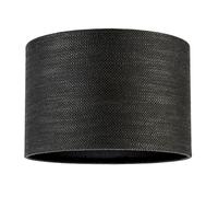 Contemporary Bobbled and Textured Linen Fabric Lamp Shade in Graphite Black | 30cm x 20cm | for Ceiling Pendant or Lamp Base by Happy Homewares