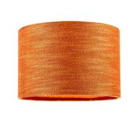 Contemporary Bobbled and Textured Linen Fabric Lamp Shade in Rustic Orange | 30cm x 20cm | for Ceiling Pendant or Lamp Base by Happy Homewares