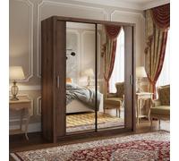 Contemporary Bono Sz180 Monastery Oak Wardrobe With Mirror And Sliding Doors For Efficient Organisation