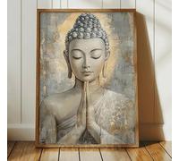 Contemporary Buddha Canvas Print Painting, Vintage Portrait Wall Art, Religion Poster For Living Room, Restaurant, Decor(40x60cm/Inner frame)