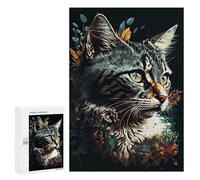 Contemporary Cat Decorative Jigsaw for Grown-Ups, 300 PCS - Seasonal Gift, for Relaxing Solo Or Group Play